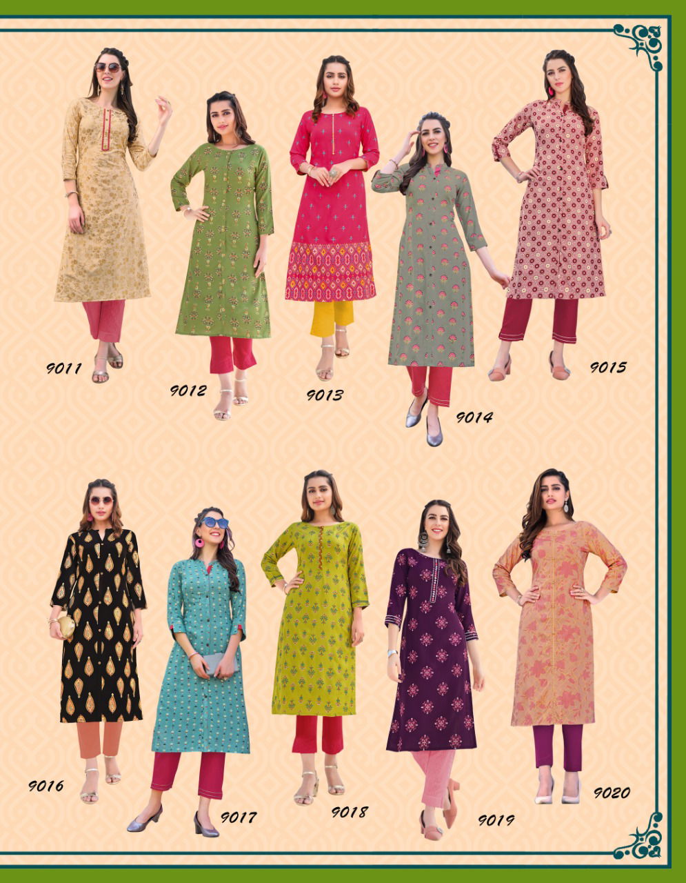 Gardencity 9 Latest Fancy Ethnic Wear Printed Designer Rayon Kurti Collection
